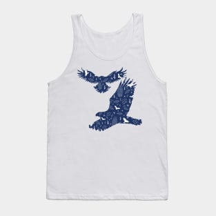 Eagles and Floral Nature Pattern Tank Top